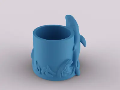Whale Pen Holder - Ocean Animal Pencil Cup 3D print model