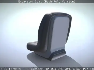 Excavator Seat - High-Poly Version 3D model