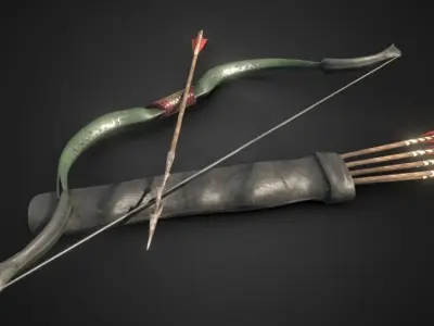 Bow and arrows Free low-poly 3D model