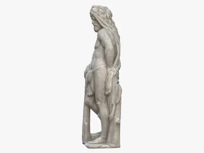 Hercules with Lion Skin Garden Statue 3D model