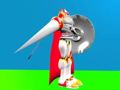 Dukemon shield Low-poly 3D model