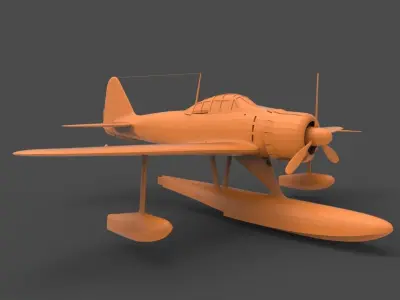 A6M2N orange airplane 3D print model