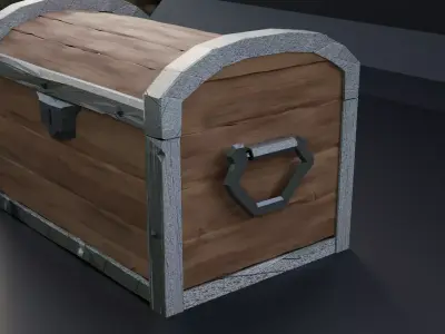 Stylized chest Low-poly 3D model
