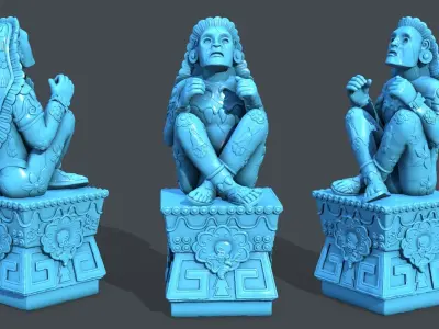 Statue Aztec Xochipilli 3D print model