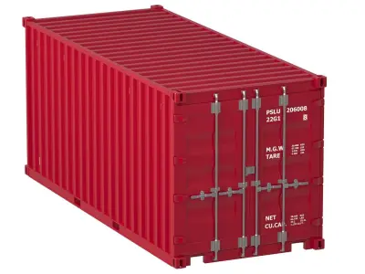 20 ft Container Red 3D model