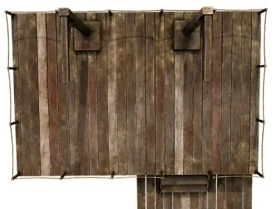 Medieval Triple Gallows Low-poly 3D model