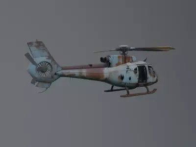 abandoned helicopter 3D model
