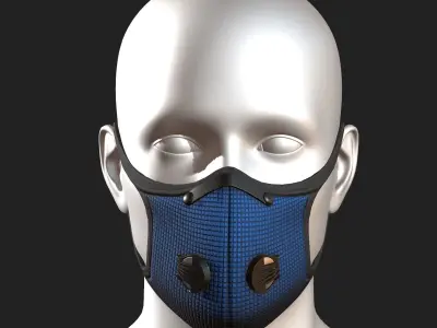 Gas mask fabric futuristic protection isolated military  Low-poly 3D model