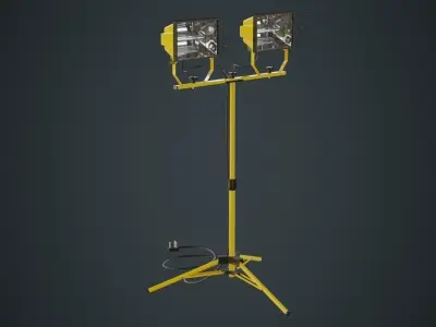 Halogen Work Light 3A Low-poly 3D model