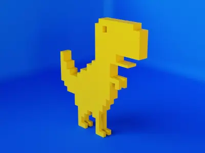 Google Dinosaur Low-poly 3D model