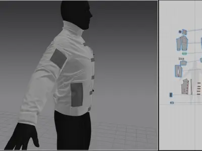 Tactical jacket high poly 3D model