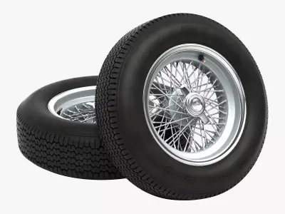 Dunlop CR48 tyres - Borrani rims 3D model