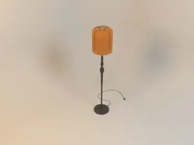 Metal floor lamp - light source Free 3D model
