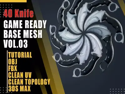 40 Knife Base Mesh Vol 03 Game Ready Low-poly 3D model