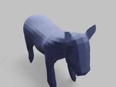 Geometric Donkey Low-poly 3D model