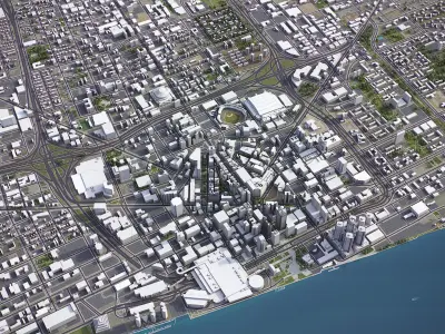 Detroit Low-poly 3D model