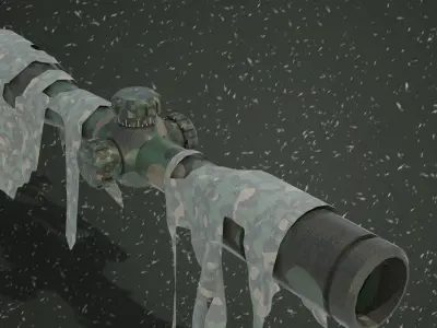 Tactical Sniper Scope Low-poly 3D model