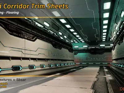 Sci-Fi Corridor Trim Sheets Texture