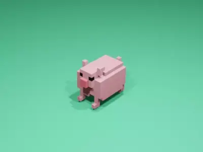 Cubic Pig Low-poly 3D model
