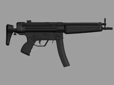 Hawkins 3D Printable Head Sculpt with MP5 Gun 3D print model