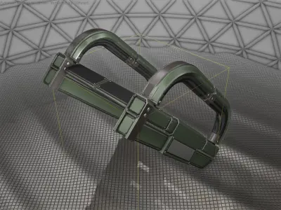 Sci-Fi Stairs - 10 - Green Version Low-poly 3D model