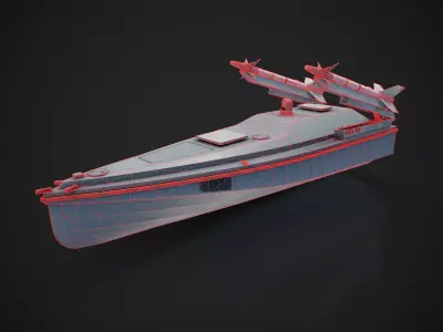 Multi purpose Unmanned Surface Vessel Magura Low-poly 3D model