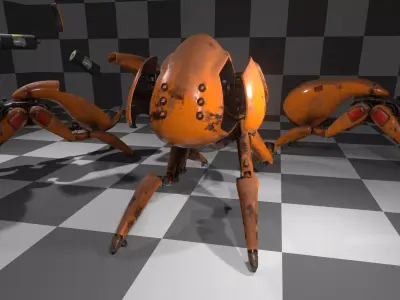 Ant-Droid Robot Low-poly 3D model