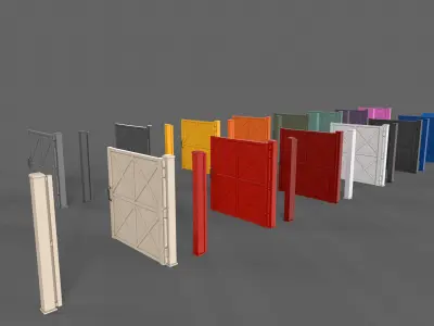 PBR Metal Gate A1 Low-poly 3D model