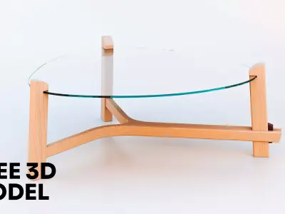 Confluencia wooden coffee table FREE Free 3D model