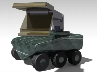Unmanned Ground Vehicle  Low-poly 3D model
