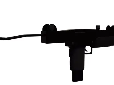 Uzi Sub-Machine Gun With Attachments Low-poly 3D model