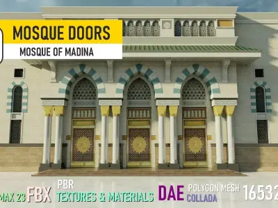 Mosque Entrance A Low-poly 3D model