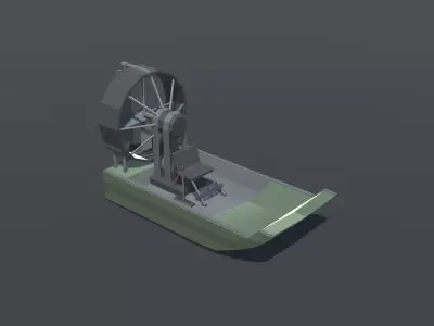 Air Boat Lowpoly Low-poly 3D model