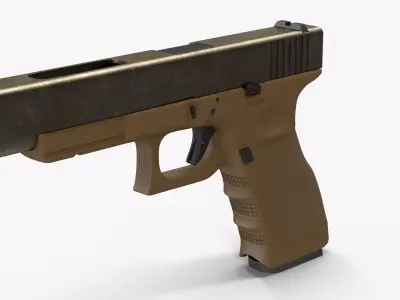 Glock 34 Brown Rough Low-poly 3D model