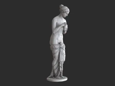 Psyche Statue - Granite Low-poly 3D model