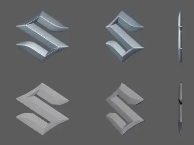 Suzuki - Car Logo Emblem Modern Free low-poly 3D model