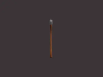 Battle axe from the Middle Ages Low-poly 3D model