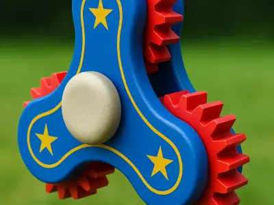 Triple Arm 3D Gear Spinner Toy Free 3D print model