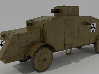 BUSSING A5P GERMAN ARMOURED CAR 3D model