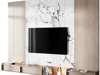 tv wall set 07 Free 3D model