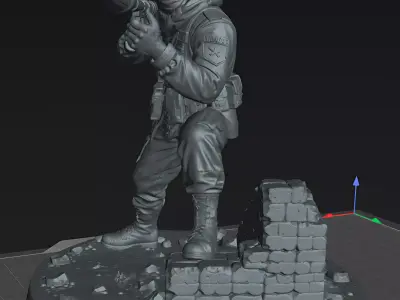 Desert RPG Gunner STL Modern Warfare Miniature Model 3D print model