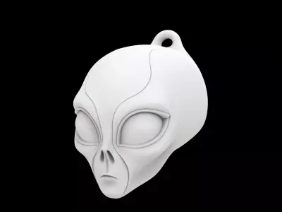 Alien Head Keychain 3D Print Model 3D print model purchase