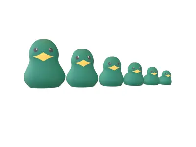 Matryoshka Duck Decoration V1 002 Low-poly 3D model