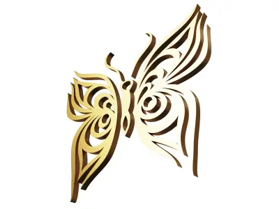 Butterfly Frame Decoration Low-poly 3D model