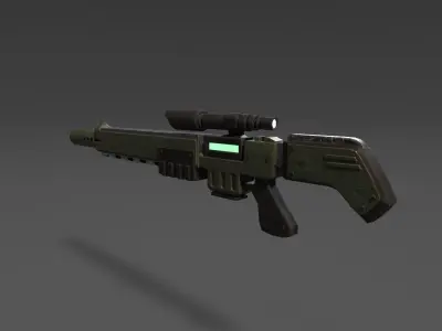 Lasergun halo rifle Low-poly 3D model