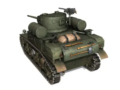 M3A1 Light Tank Stuart - Death-Hell and Destruction 3D model