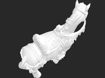 Horse with saddle 3 3D model