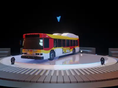 Detailed 3D City Bus with Interior  Low-poly 3D model