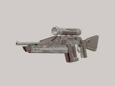 Gun weapon Low-poly 3D model