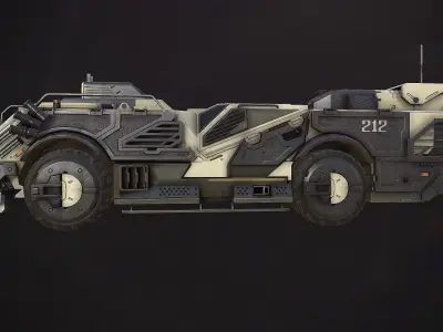 Armored Personnel Carrier Low-poly 3D model